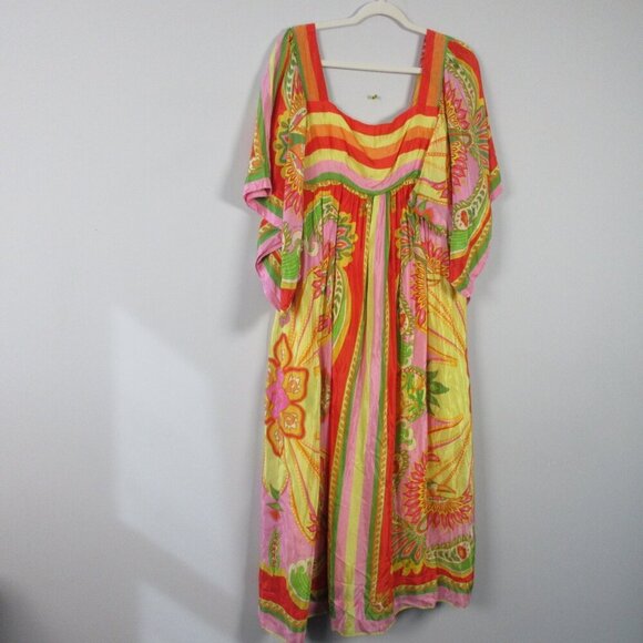 Farm Rio Beach Toucans Scarf Midi Dress S Multicolor 100% Viscose Bohemian 408 - Picture 1 of 16